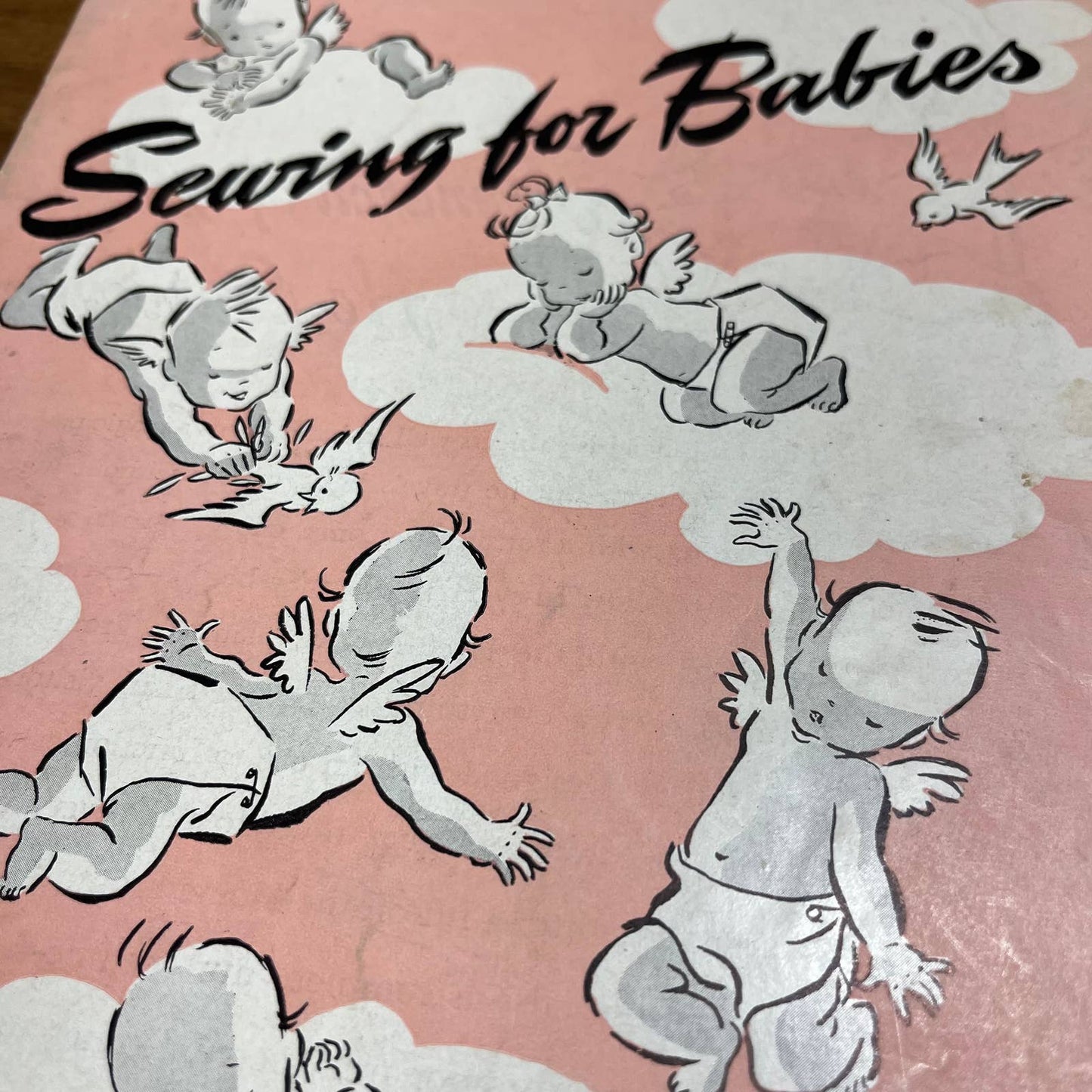 1943 Sewing for Babies Book No. S-12 Spool Cotton Co. Shirts Gowns Bibs Caps B5