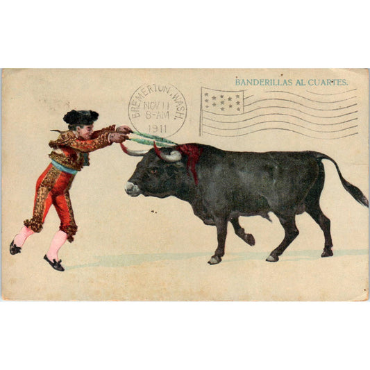 1911 Bullfighting Matador San Diego CA Original Postcard TK1-22-2
