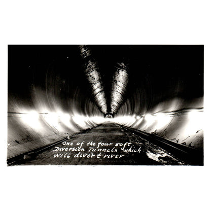 Diversion Tunnel Interior - Hoover Dam - Original Postcard RPPC TJ8-4