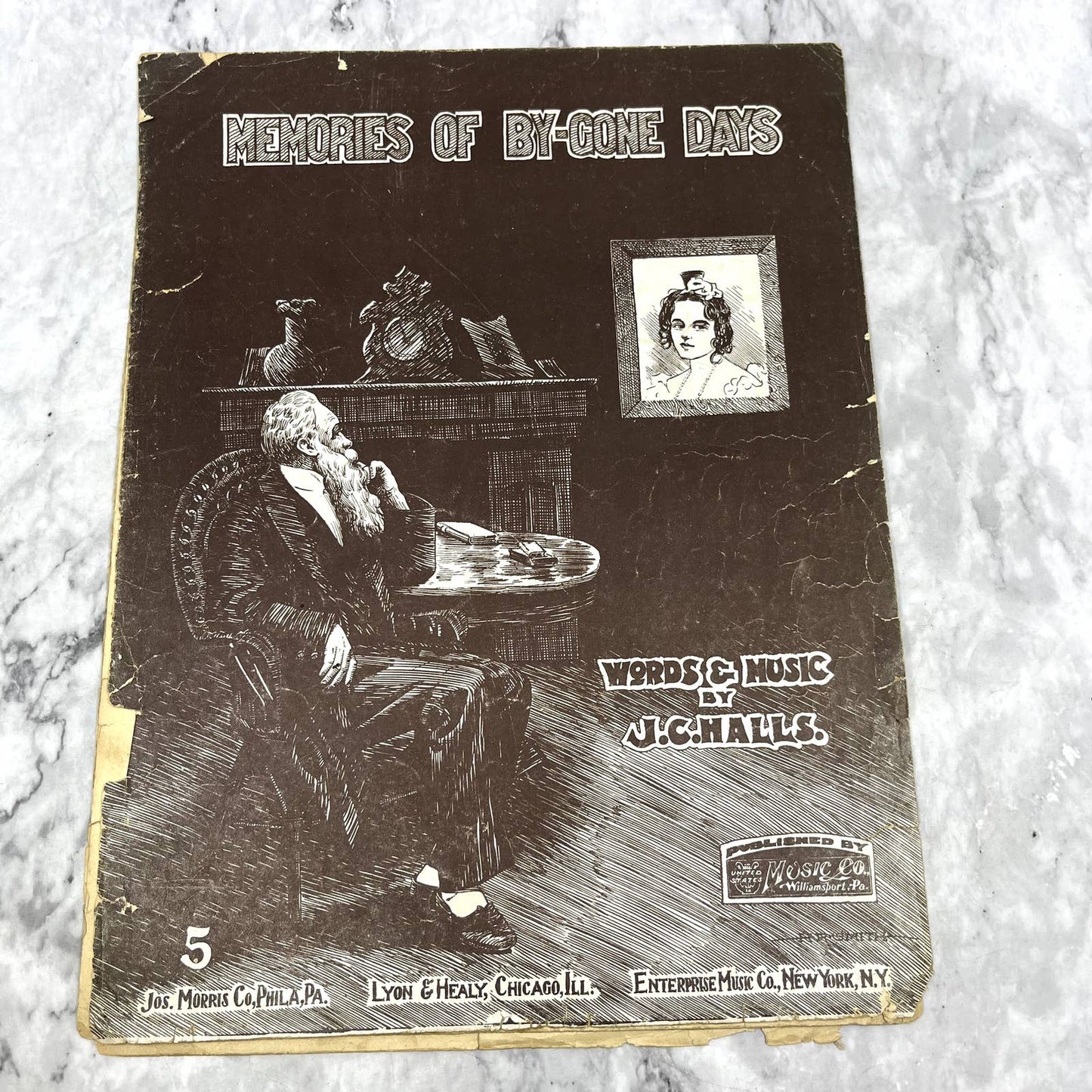 Memories of By-Gone Days J.C. Halls 1908 Sheet Music TK2-SM