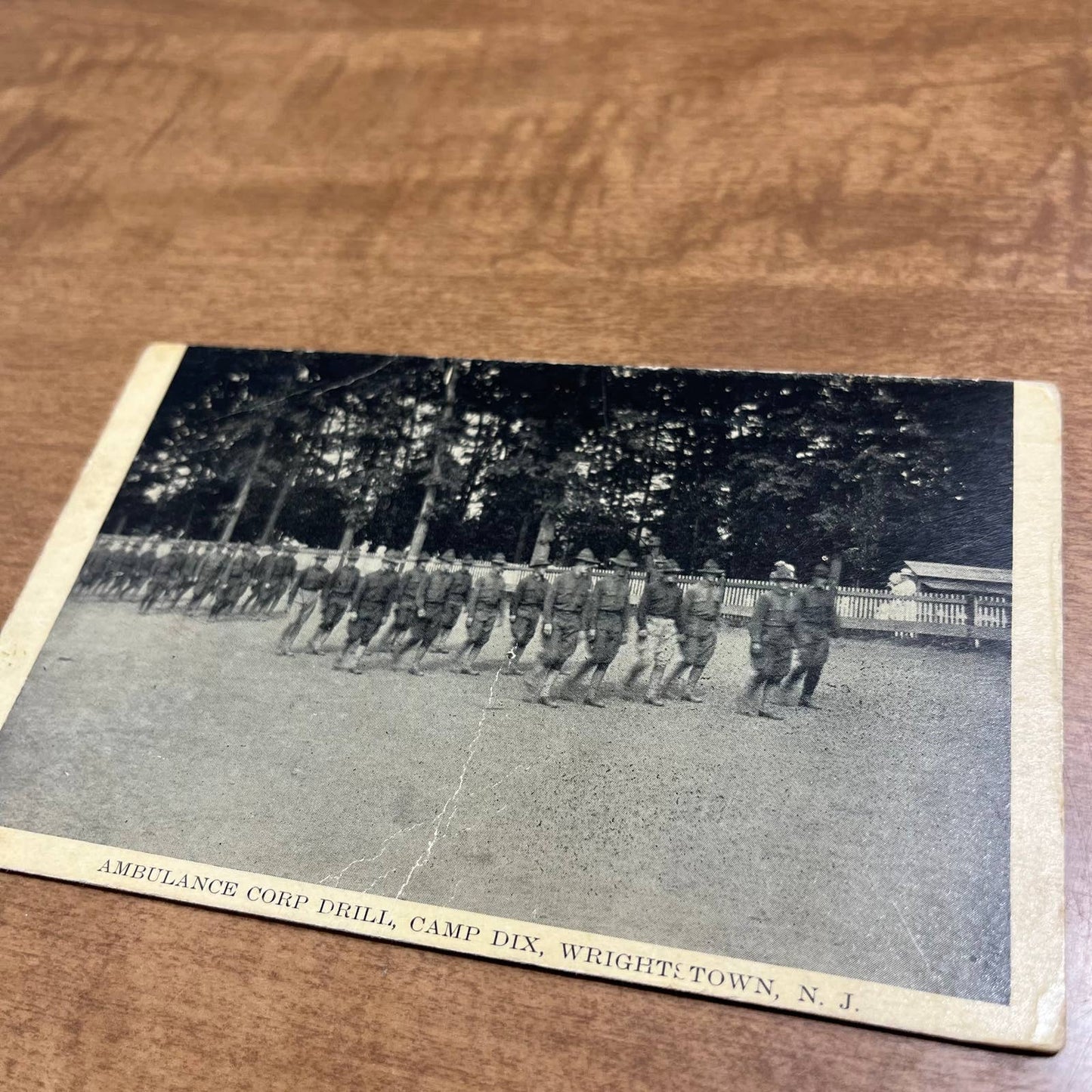 Antique 1918 RPPC Postcard WWI Ambulance Corp Drill Camp Dix Wrightstown NJ PA1