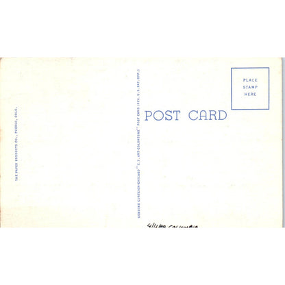 North on Main St. From 2nd Street Pueblo Colorado Original Postcard TK1-28