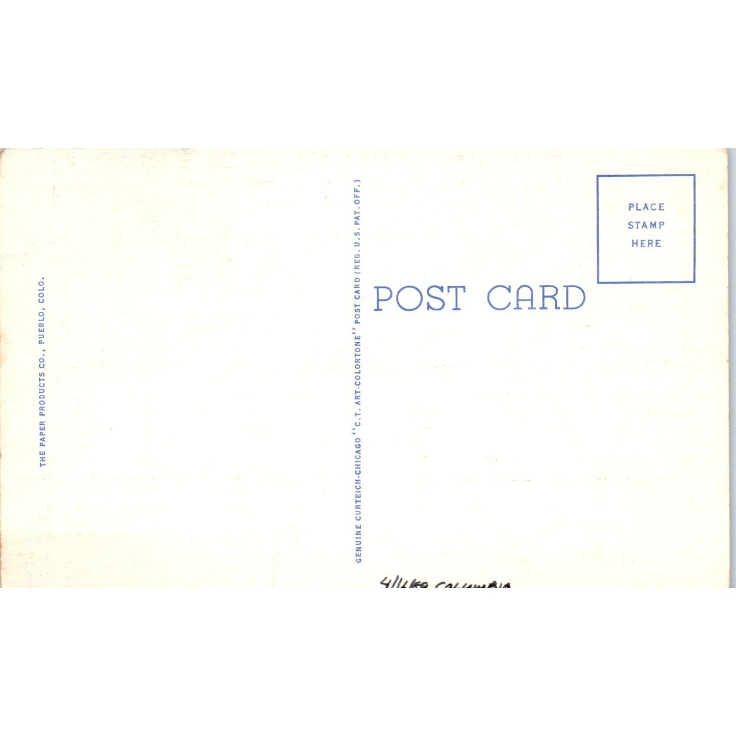 North on Main St. From 2nd Street Pueblo Colorado Original Postcard P2-2