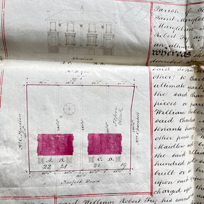 1846 English Land Indenture Walpole Eyre St. Marylebone Middlesex TE4