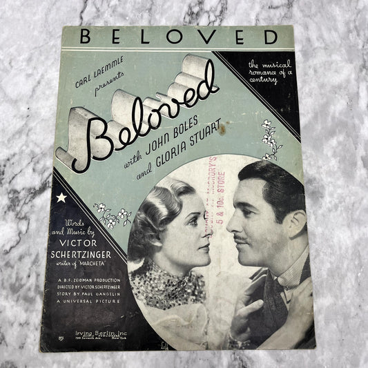 Beloved Victor Schertzinger Irving Berlin 1934 Sheet Music V42-1