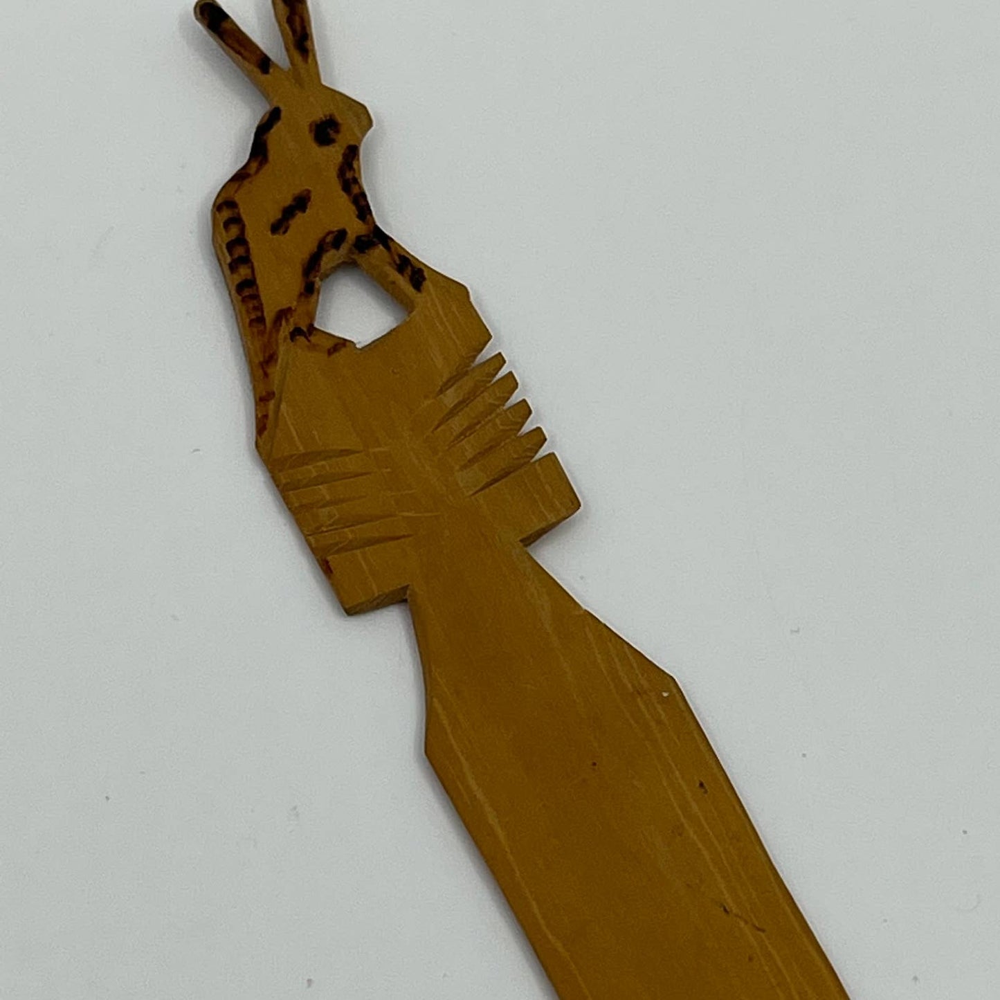 Vintage Hand Carved Wooden Letter Opener Oaxaca Mexico SC3