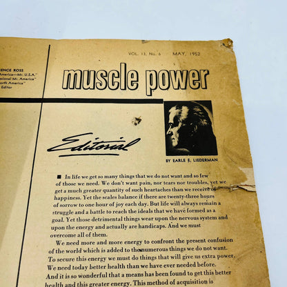 MUSCLE POWER May 1952 Body Building Magazine Ludwig Shusterich Mr. New York BA2