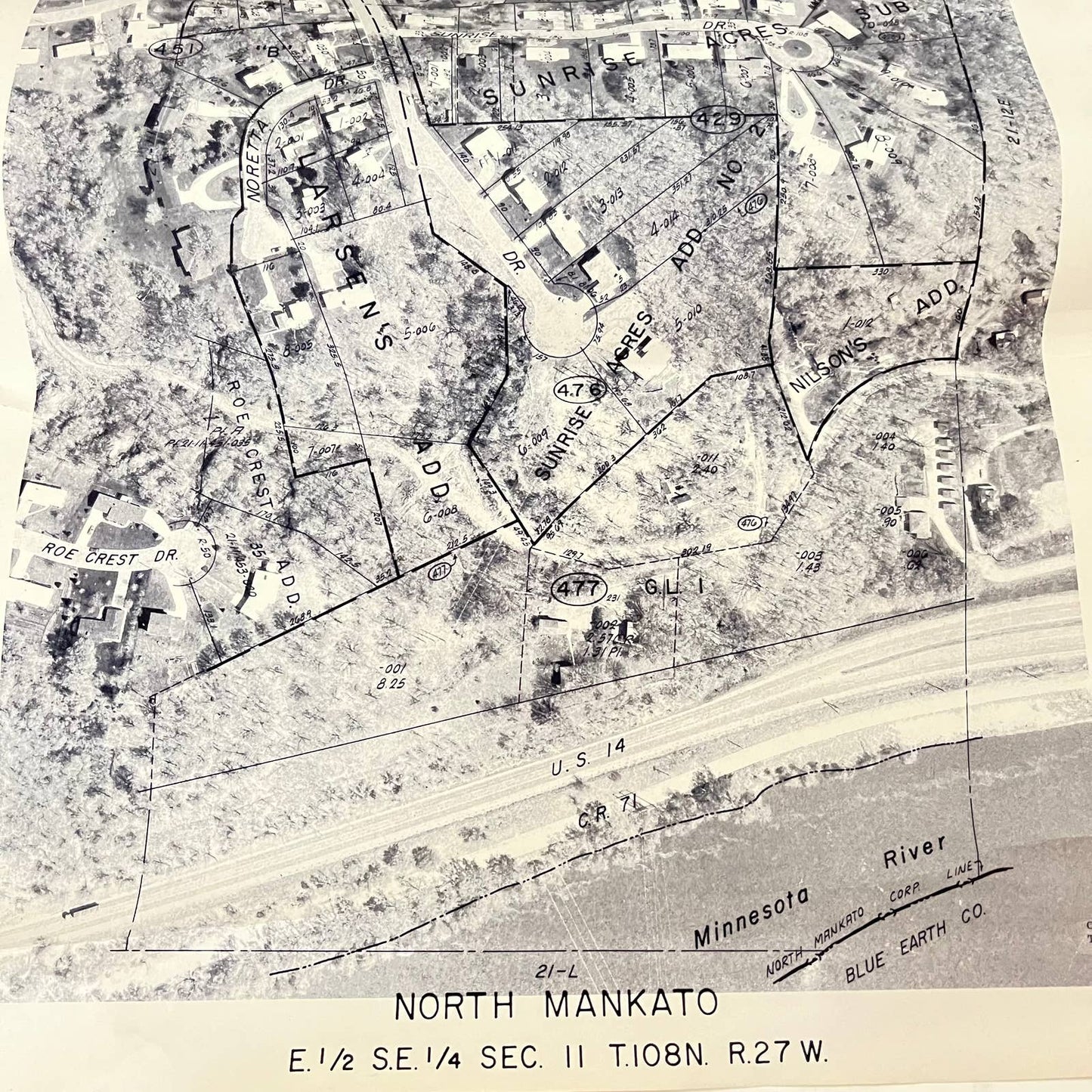 1973 North Mankato Plat Sunrise Roe Crest Communities w/ 1981 Revision MN FL1