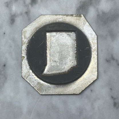Vintage Letterpress Printers Block Plate Indiana Outline SE845