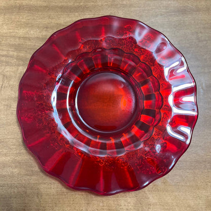 L.G. WRIGHT Ruby Red Glass Panel Grape 9 3/4” Dinner Plate TB1