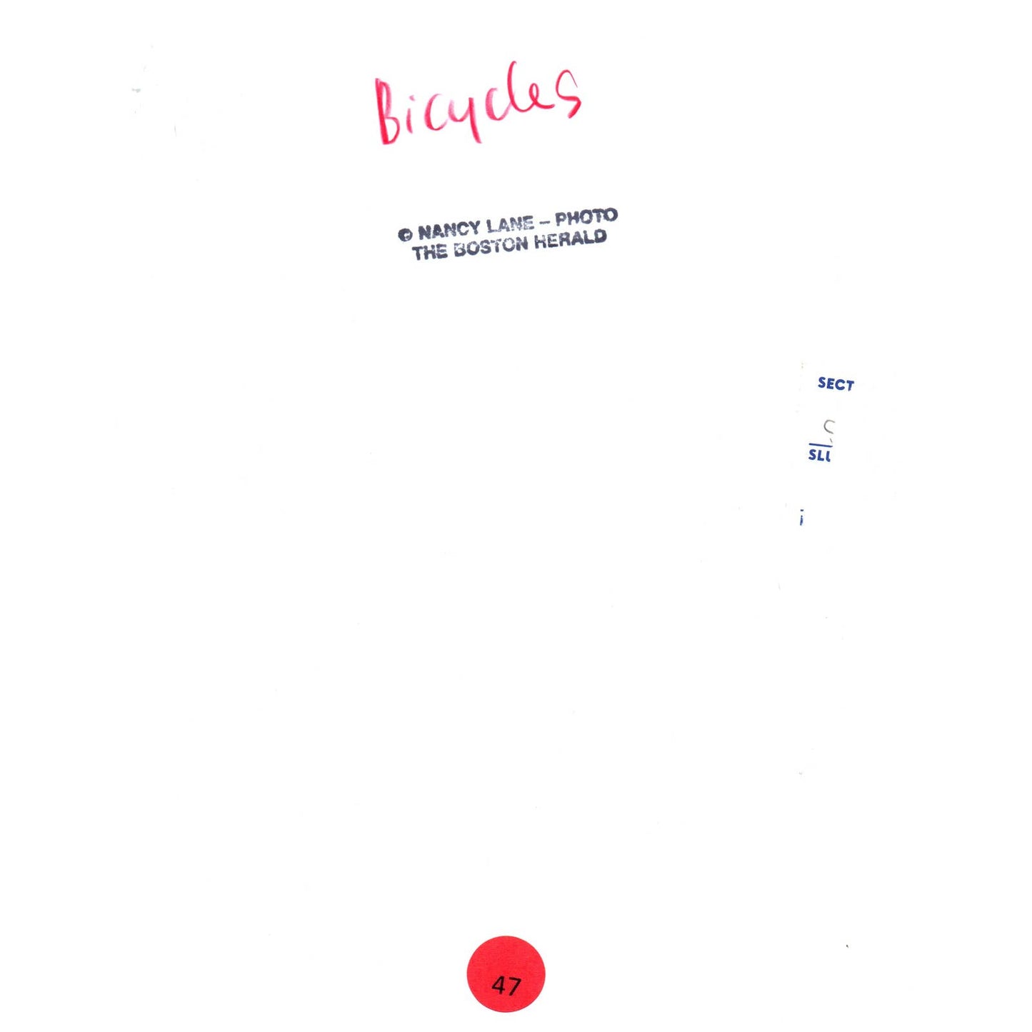 1980s Press Photo Cycling Man Riding Bike Boston Herald Nancy Lane 8x10" AD3