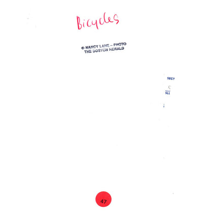 1980s Press Photo Cycling Man Riding Bike Boston Herald Nancy Lane 8x10" AD3