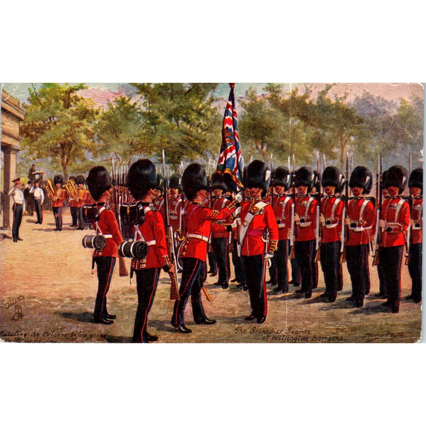Military in London Grenadier Guards Raphael Tuck Oilette Original Postcard TK1-P14