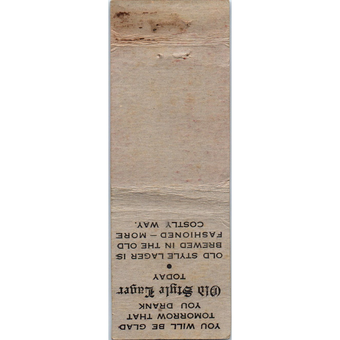 Heileman's Old Style Fred Scheer Seward NE Advertising Matchbook Cover MM10-2