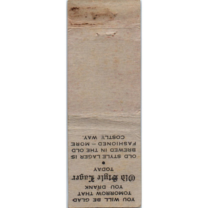 Heileman's Old Style Fred Scheer Seward NE Advertising Matchbook Cover MM10-2