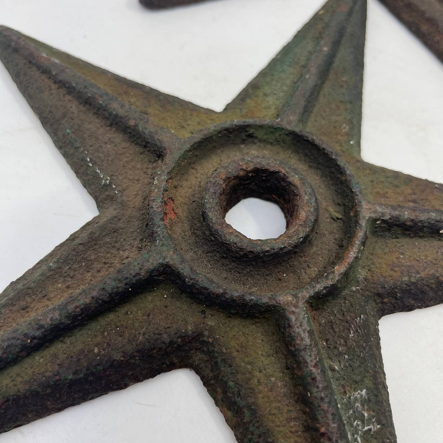 Primitive Cast Iron Star Farm Western Decor Rustic Large 8.5" Set of 2 TG5