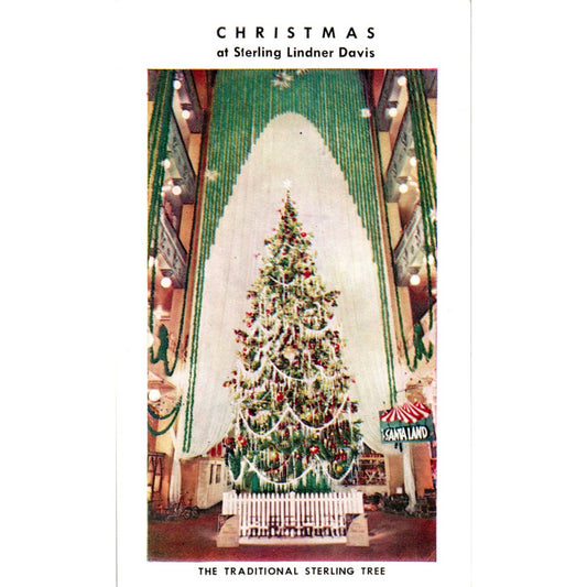 Vintage Postcard Christmas at Sterling Lindner Davis Sterling Tree Cleveland TD9
