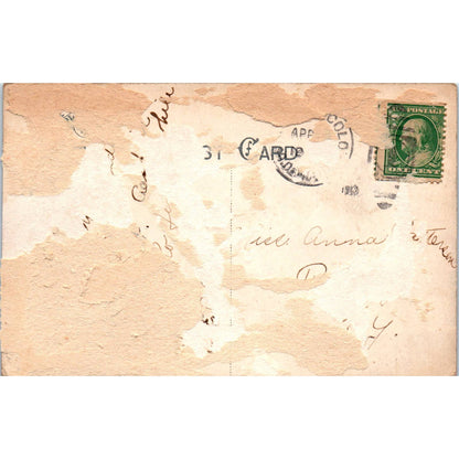 Antique 1910 Postcard City Park Lake and Band Stand Denver Colorado SF2