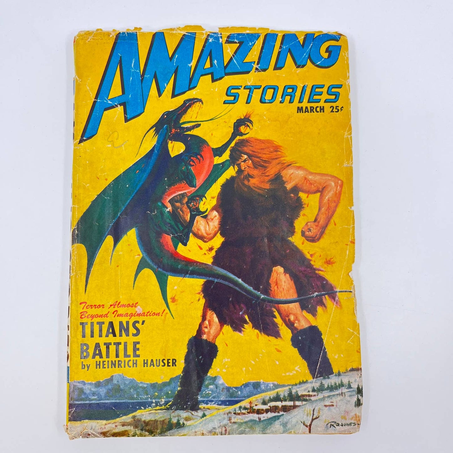 1947 Amazing Stories Pulp Science Fiction March Vol. 21, #3 Titans’ Battle TA3