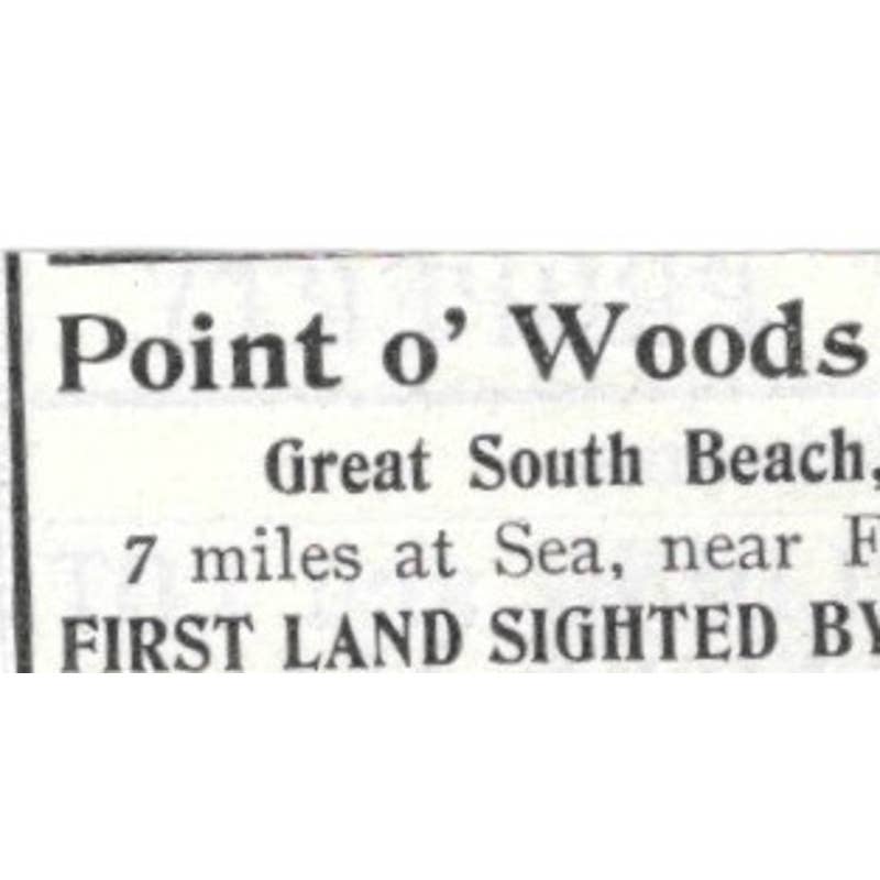 Point O' Woods Association Long Island George D. Gerard 1903 Original Ad TJ8-7-6