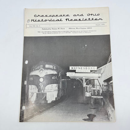 1976 Aug Chesapeake and Ohio Historical Newsletter C&O RR Thomas Dixon WV M1-2