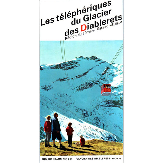 Vintage Hochalpenbahnen Glacier Des Diablerets Fold Out Travel Brochure AD7