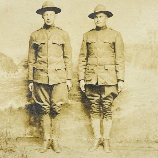 Early 1900s RPPC WWI US Military Servicemen Soldiers Pose in Uniform PA9