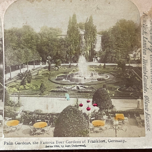 Palm Gardens Beer Gardens of Frankfort Germany 1894 Stereoview Card TJ9-V3