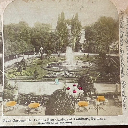 Palm Gardens Beer Gardens of Frankfort Germany 1894 Stereoview Card H2-5