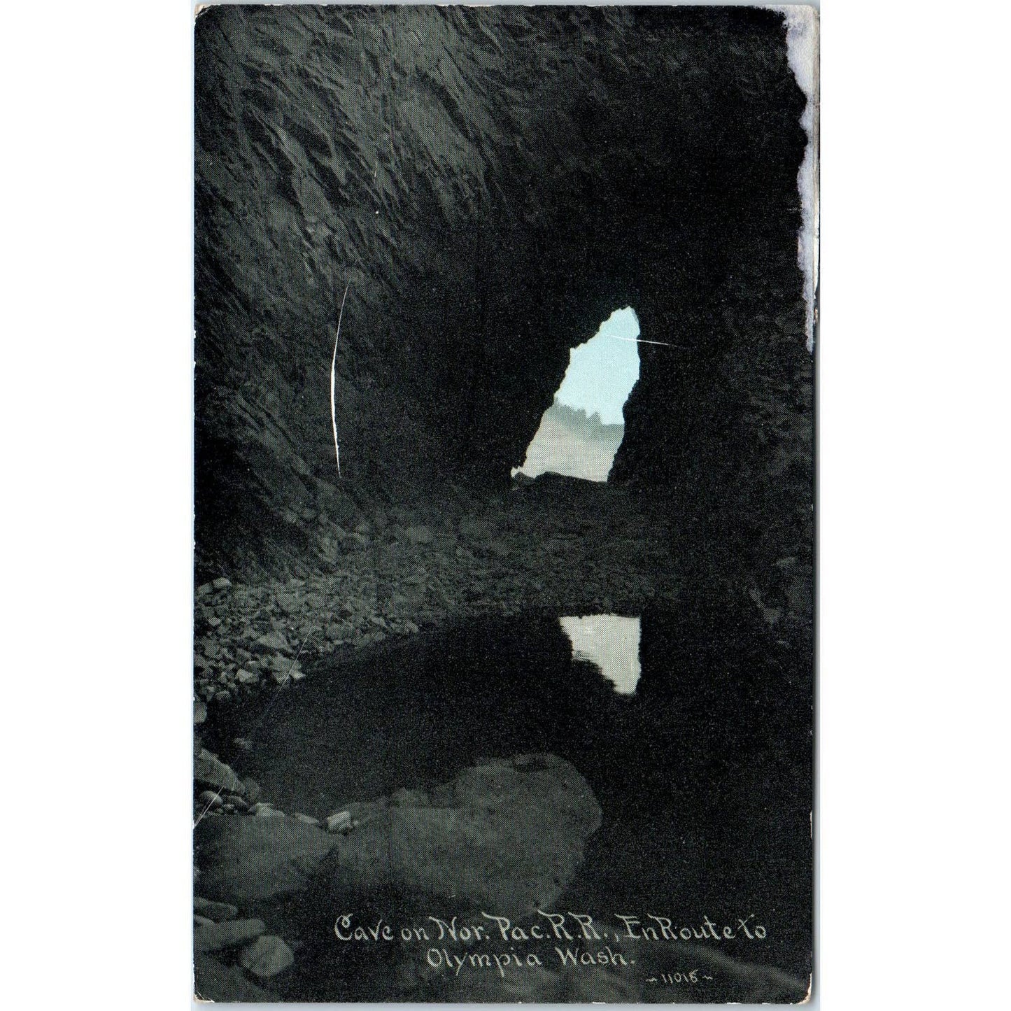 Vtg Postcard Cave on Northern Pacific RR on Route to Olympia Washington TD9-W2