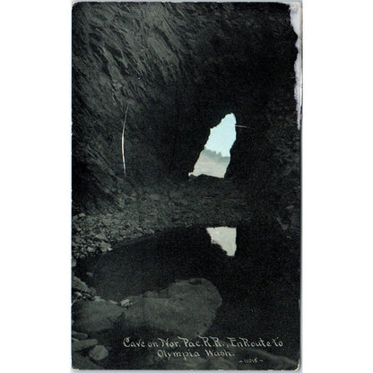 Vtg Postcard Cave on Northern Pacific RR on Route to Olympia Washington TD9-W2