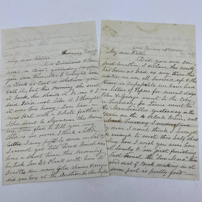 1877 Antique Set of 2 Handwritten Love Letters to Kittie AC9