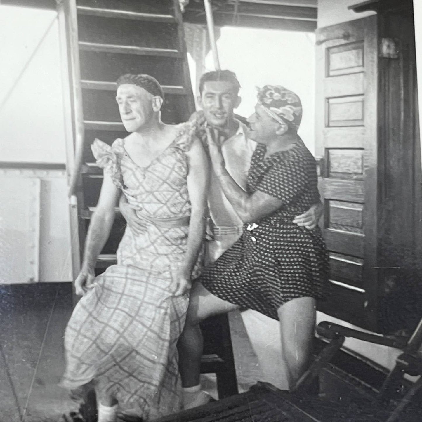 1937 Photos & Negatives of Men Dressed in Drag on Freighter Cruise Ship SE8