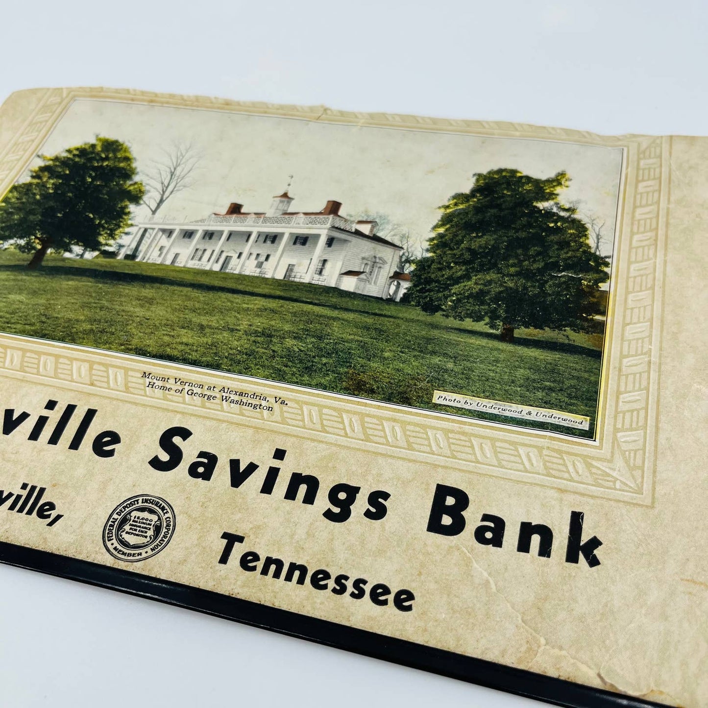 Vintage Lithograph Ad Whiteville Savings Bank Tennessee Mt. Vernon 8 x 11 C1