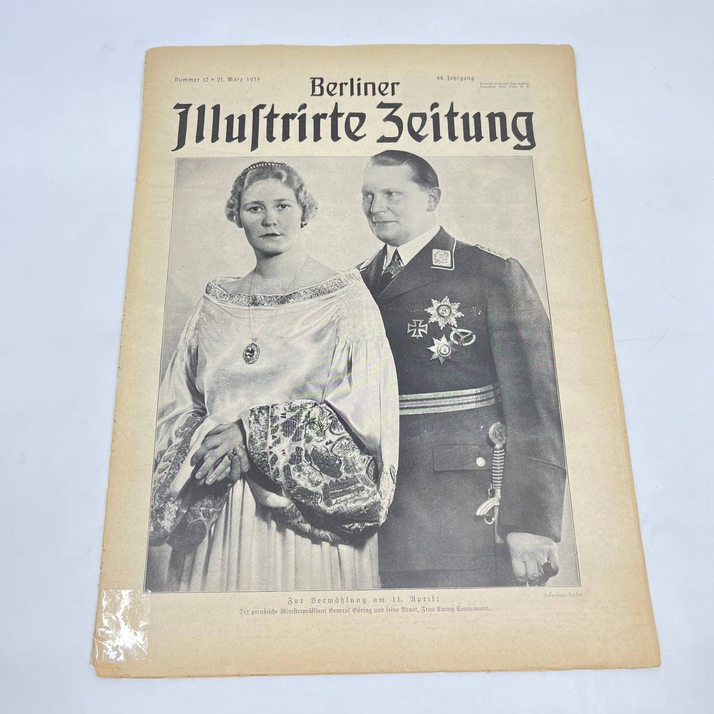 WWII Berliner Illustrated Newspaper Mar 21 1935 General Goering Wedding FL3