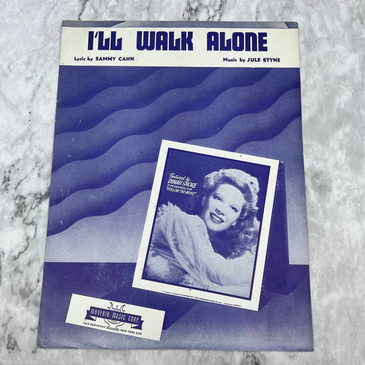 I'll Walk Alone by Cahn Styne (Vintage Sheet Music 1944 Mayfair) Dinah Shore TH5