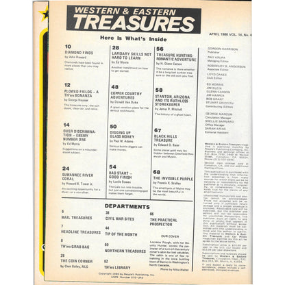 Western & Eastern Treasures Magazine Mines, Buried, Metal Detecting Apr 1980 MB2