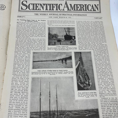 Scientific American Magazine March 1916 WWI War Game II Color Map TH6