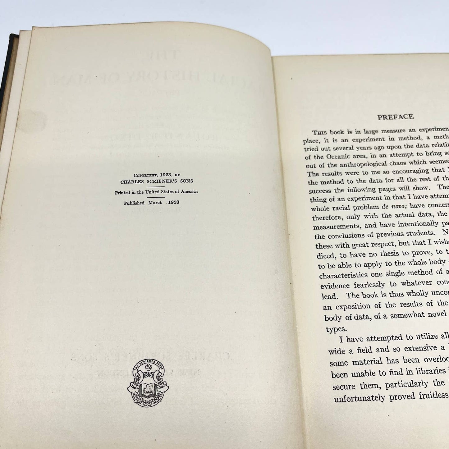 1923 The Racial History Of Man Roland B. Dixon First Edition Hardcover TF4