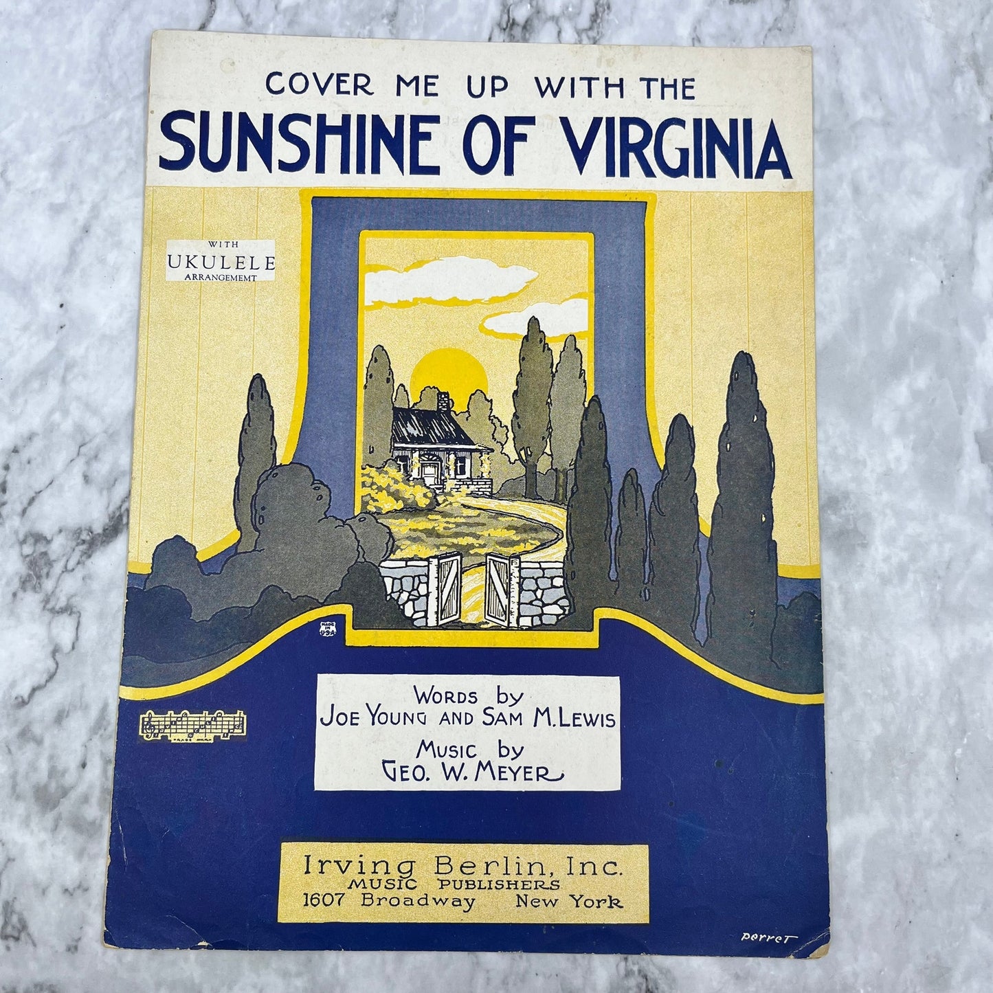 1923 Sheet Music Cover Me Up With The Sunshine of Virginia Irving Berlin V38