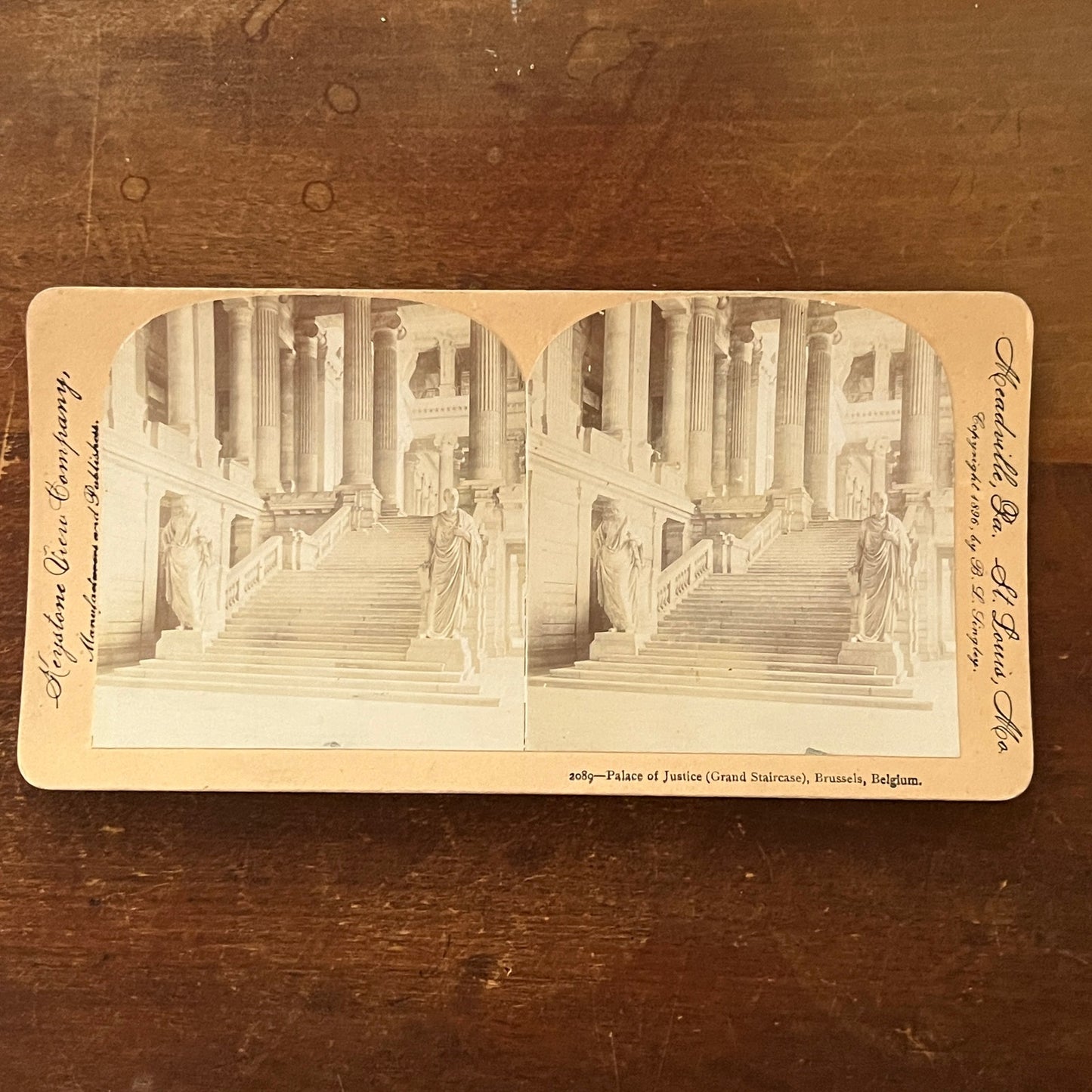 Palace of Justice Grand Staircase Brussels Belgium Antique Stereoview H2-6