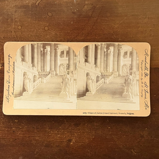 Palace of Justice Grand Staircase Brussels Belgium Antique Stereoview H2-6