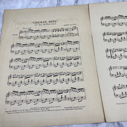 1911 Chicken Reel Or Performer’s Buck Two Step Ragtime Jos. Daly Sheet Music V38