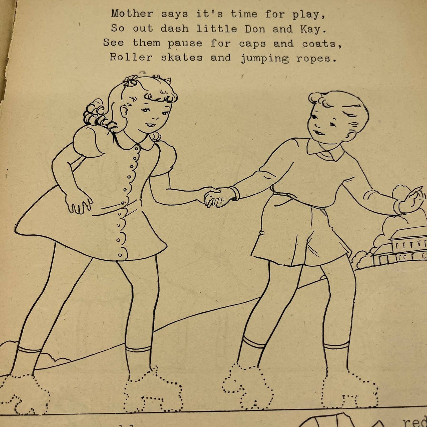 1938 Jumbo Children’s Health and Safety Reading, Coloring Book Merrill TB4