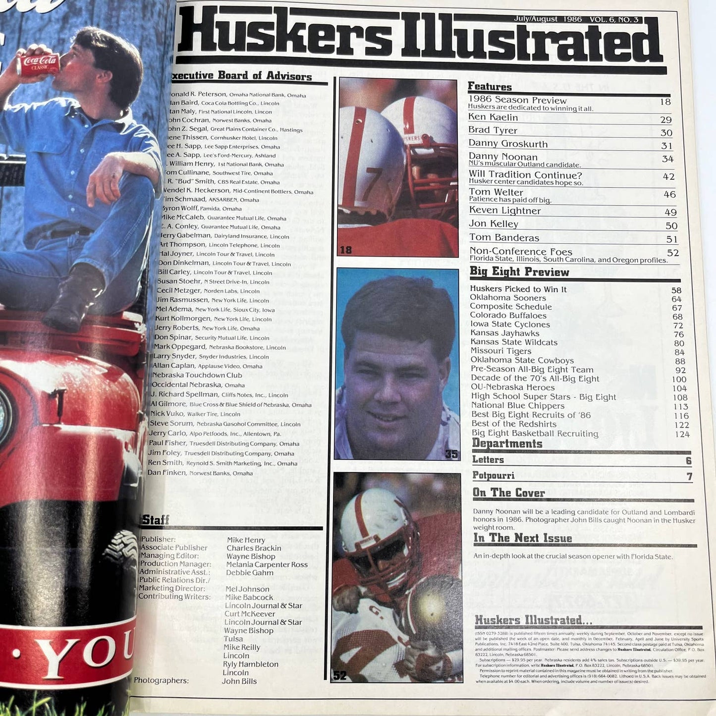 1986 Nebraska Huskers Illustrated College Football Preview Magazine TH3