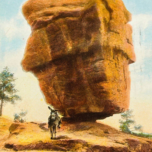 1912 Post Card Balanced Rock Garden of the Gods Colorado Springs CO PA8