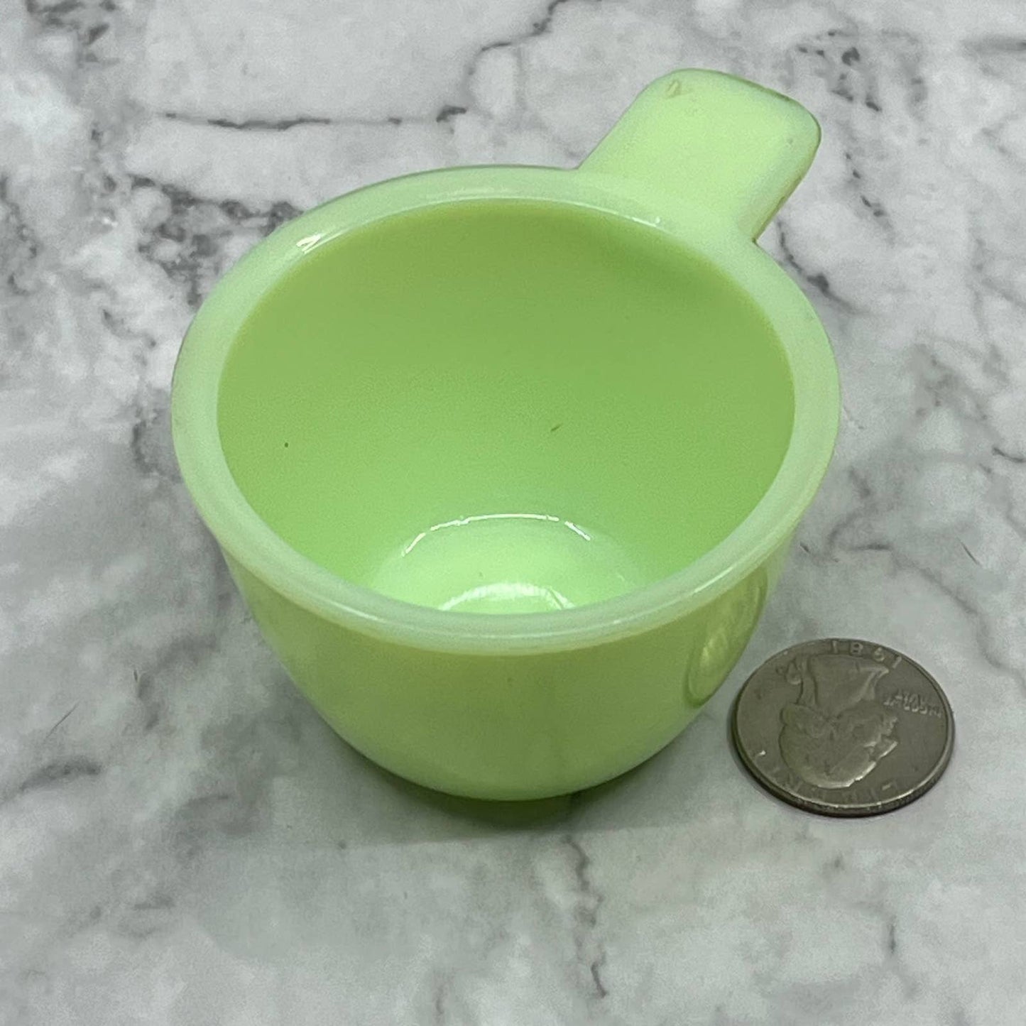 Jeannette JADITE 1/3 Measuring Cup Uranium Vaseline Glass Utility Ware TD6