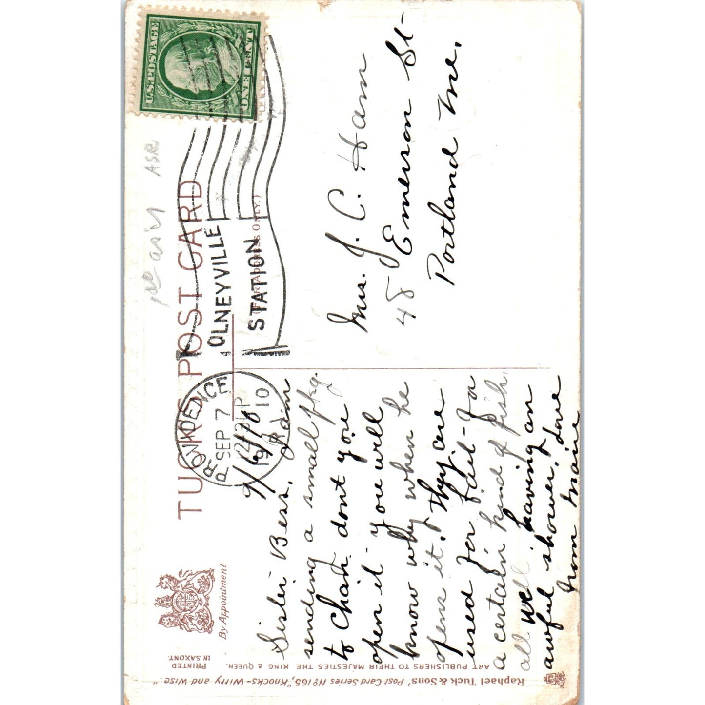 Don't Turn Over a New Leaf Raphael Tuck Original Postcard P2-12