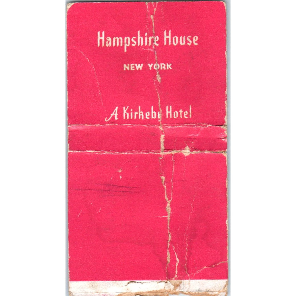Hampshire House New York Kirkeby Hotel Advertising Matchbook Cover MM9-4