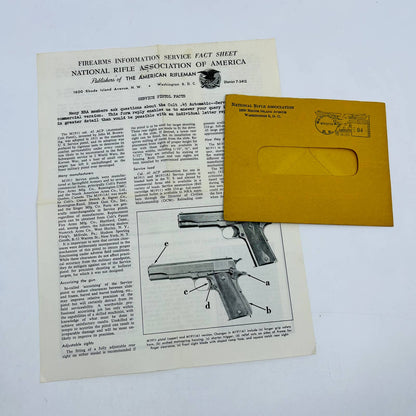 1960 Letter from NRA National Rifle Association Service Pistol Facts D5